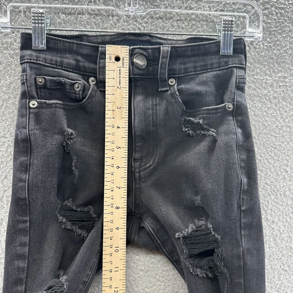Aeropostale Jeans Juniors Size 00 Short Black High Rise Distressed Jeggings